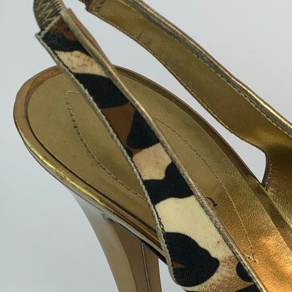 Guess Leopard Sling back Peep-Toe 5” Heels Size 8 - Picture 7 of 8